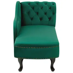 Right Hand Chaise Lounge Velvet Green NIMES