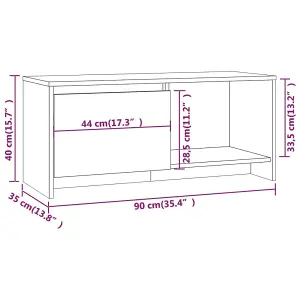 Berkfield TV Cabinet Concrete Grey 90x35x40 cm Engineered Wood