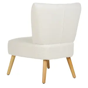 Beliani Retro Armchair VAASA Boucle White