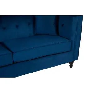 Interiors by Premier Ferris Navy Velvet 3 Seat Sofa