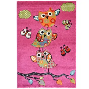 Pink Owl Children's Rug - Alaska