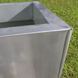 100cm Zinc Galvanised Brushed Silver Trough Planter