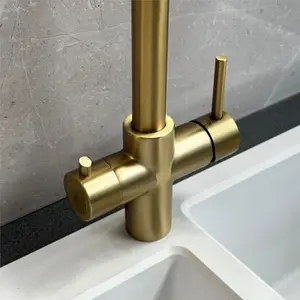 Liquida EBT411BR 4 In 1 Brushed Brass Kitchen Instant Boiling Hot Water Tap