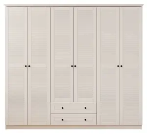 VOLET XL 6 Door 2 Drawer White Wardrobe