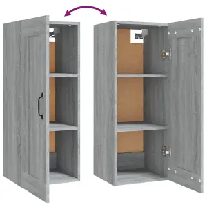 Berkfield Hanging Cabinet Grey Sonoma 35x34x90 cm Engineered Wood