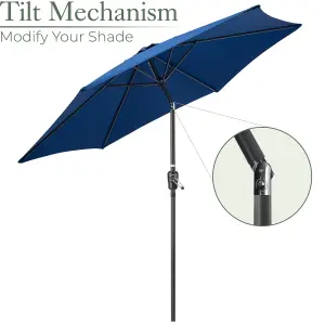 2.7m Crank and Tilt Parasol - Navy