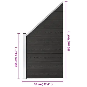 Fence Panel WPC 95x(105-180) cm Grey