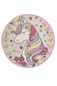 Magical Unicorn Rug 100 x 100cm / Add a Whimsical Touch to Your Childs Room