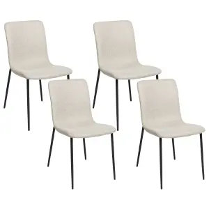 Set of 4 Dining Chairs GLENDIVE Light Beige