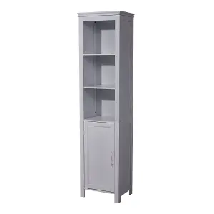 Freestanding Bathroom Tall Cabinet with Magnetic Door 161.5cm H x 40cm W x 30cm D