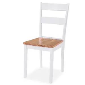 Berkfield Dining Chairs 6 pcs White Solid Rubber Wood