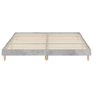 Berkfield Bed Frame Concrete Grey 120x200 cm Engineered Wood