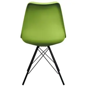 Soho Green Plastic Dining Chair with Black Metal Legs