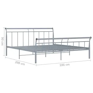 Berkfield Bed Frame Grey Metal 180x200 cm 6FT Super King