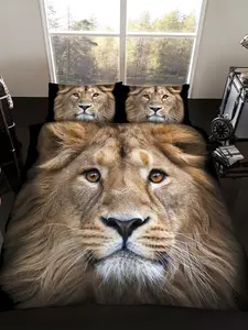 Lion Single Duvet Cover and Pillowcase Set