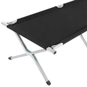 4 camping beds made of aluminium - black