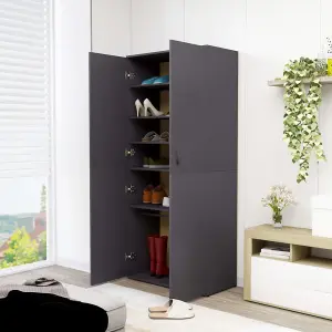 Berkfield Shoe Cabinet Grey 80x39x178 cm Engineered Wood