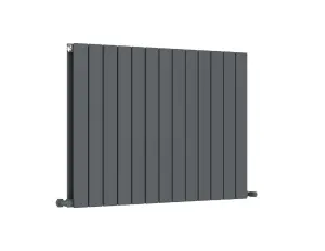 G-Rad Anthracite Double Column Flat Horizontal Aluminium Radiator - 600x958mm