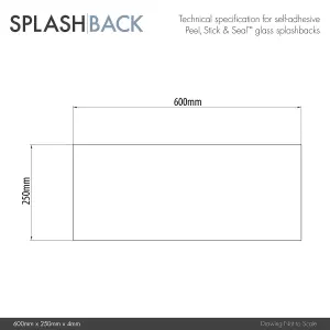 Matt Steel Grey Glass Self-adhesive Bathroom Splashback (H)25cm (W)60cm