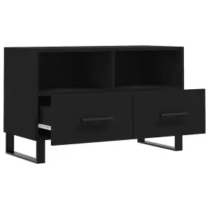 Berkfield TV Cabinet Black 80x36x50 cm Engineered Wood