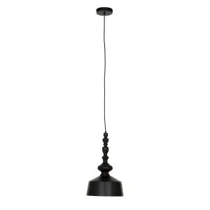 Interiors by Premier Leni Black Matte Iron Pendant Light