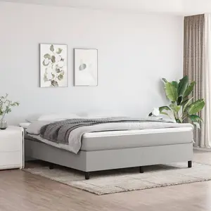 Berkfield Box Spring Bed Frame Light Grey 180x200cm 6FT Super King Fabric