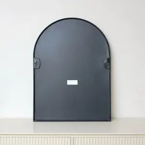 Melody Maison Black Arched Wall Mirror 80cm x 60cm