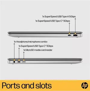 HP Chromebook 15A-Na0005na Laptop, Intel Pentium Silver Processor, 4GB RAM, 128GB Emmc, 15.6" Full HD, Mineral Silver