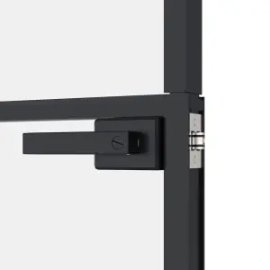 Berkfield Interior Door Black 102x201.5 cm Tempered Glass&Aluminium