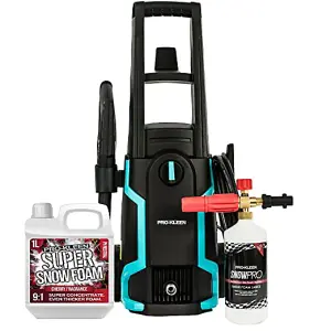 Pro-Kleen Pressure Washer 1600W Electric - Portable With Super Snow Foam 1ltr and Lance - Cleaning Patios, Walls, Fences, Cars