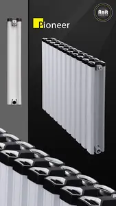 Aluminum Designer Horizontal Radiator Compatible with Heat pump. Energy Efficient. Model "Pioneer" White