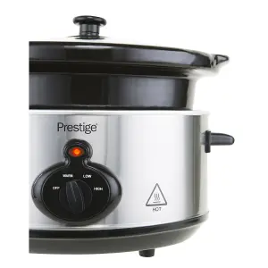 Prestige Silver Steel Programmable Slow Cooker Cooking Equipment with Timer 3.5L Small Size