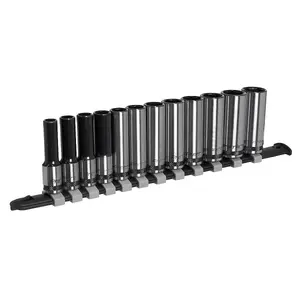 Sealey Socket Set Deep 12pc 3/8"Sq Drive Metric - Black Series AK7993