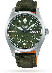 Seiko 5 Sports Flieger' Green 39mm Mens Watch SRPH29K1 39mm - Seiko 5 Sports Watches