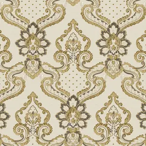 Galerie Opulence Beige Luxury Italian Damask Embossed Wallpaper