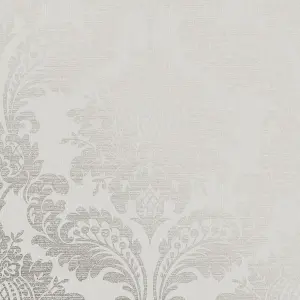 Boutique Beige Metallic effect Damask Textured Wallpaper Sample