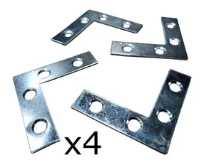 4Pack,  50 x 50 x 13 Corner Plate - Zink