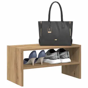 Berkfield Shoe Rack Stackable Artisan Oak 60x30x30.5 cm