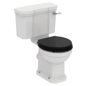 Ideal Standard Waverley White Close-coupled Toilet & cistern with Black Standard close seat & Close coupled cistern