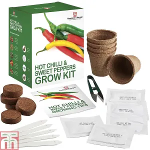 Seed Grow Kit Red Hot Chilli + Sweet Peppers - Ideal Gift