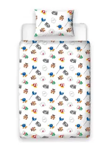 Nintendo Super Mario Bros Here We Go Single Duvet Cover and Pillowcase Set