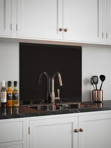 Black Sparkle Glass Kitchen Self Adhesive Splashback 900mm x 750mm