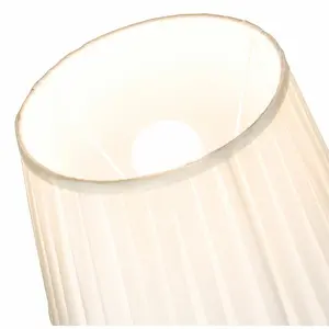 Traditional Classic Faux Silk Pleated Inner Lined Lamp Shade Cream / 19 x 25cm