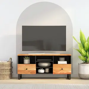 Berkfield TV Cabinet 100x33x46 cm Solid Wood Acacia and Engineered Wood