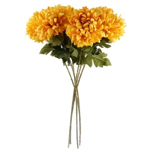 Pack of 6 x 75cm Extra Large Reflex Chrysanthemum - Gold