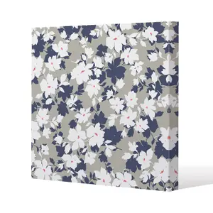 Grey, Purple & White Flowers (Canvas Print) / 101 x 101 x 4cm