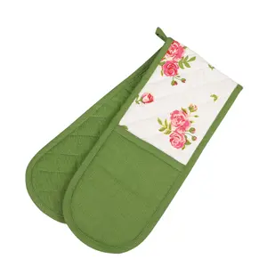 Helmsley Blush Double Kitchen Accessories Oven Glove Gift Idea