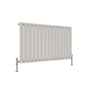 Horizontal White Single Flat Panel Radiator (H) 600 mm x (W) 1020 mm, 3290 BTU.