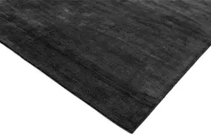 Charcoal Plain Handmade Modern Shaggy Easy to clean Rug for Dining Room-100cm X 150cm