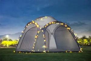 3.5m Garden Gazebo with LED Lights - Grey